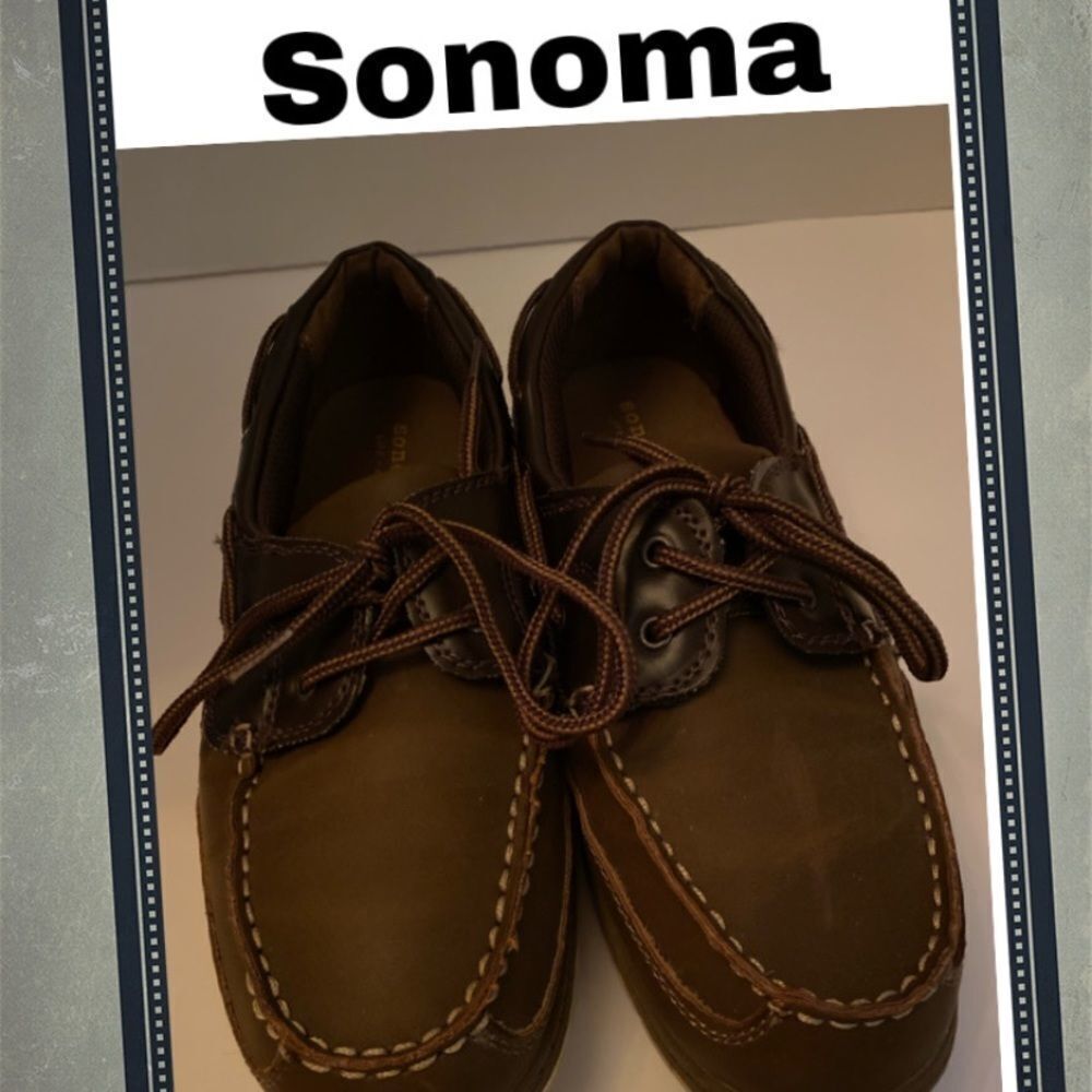 Sonoma Boy’s Brown Boat Shoes 4 4M